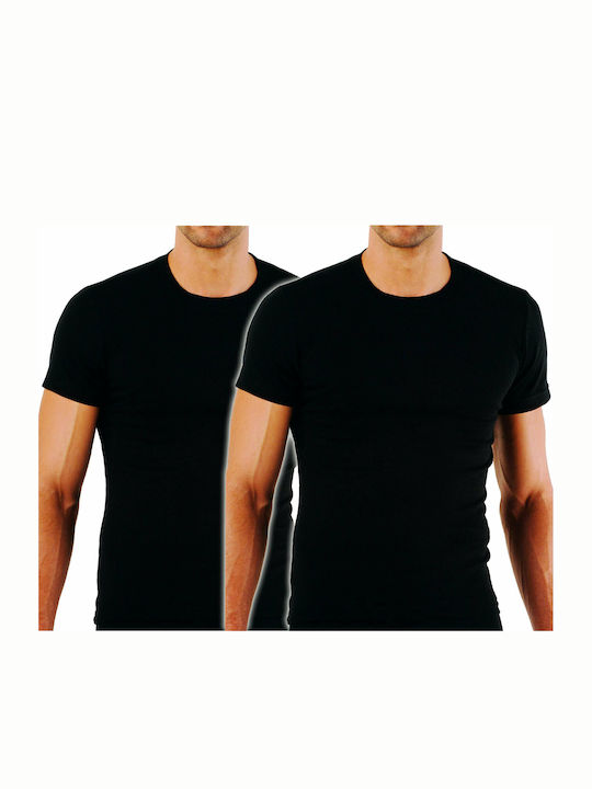 APP-0412130 APPLE Ανδρικ. Φανέλα Κοντομάνικη 2 TEM. σε Χρώμα: ΜΑΥΡΟ