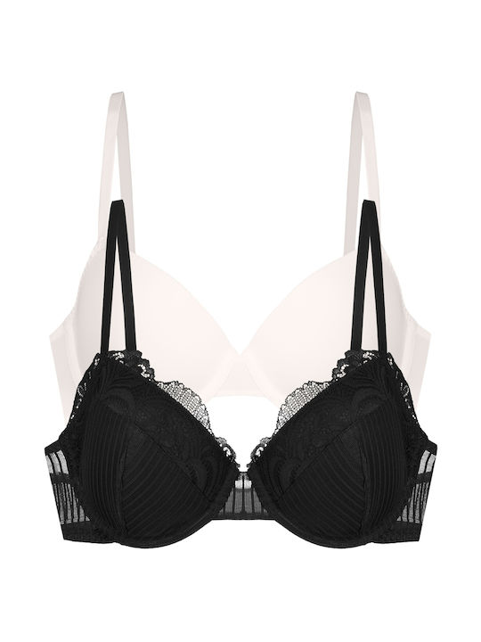 FXTT 0098LA189-2X0018 DORINA ΓΥΝ. ΣΤΗΘΟΔΕΣΜΟΣ 2 ΤΕΜ.  χρώματα: ΜΑΥΡΟ-ΕΚΡΟΥ