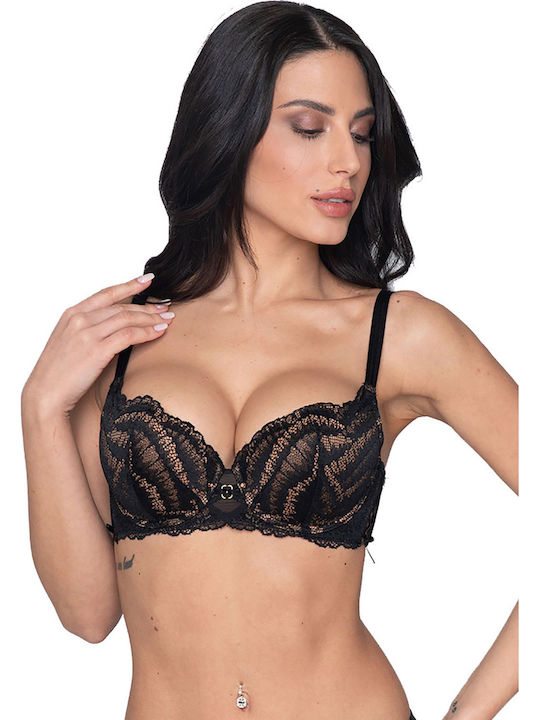 14301 LUNA ΓΥΝ. ΣΤΗΘΟΔΕΣΜΟΣ BALCONETTE ΜΕ ΕΛΑΦΡΙΑ ΕΝΙΣΧΥΣΗ χρώμα: ΜΑΥΡΟ