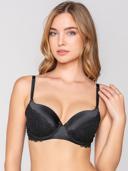 15802 LUNA ΓΥΝ. ΣΤΗΘΟΔΕΣΜΟΣ Push Up χρώμα: ΜΑΥΡΟ
