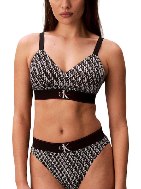 LV008877 2Y1  CALVIN KLEIN ΓΥΝ. ΣΤΗΘΟΔΕΣΜΟΣ ΑΘΛΗΤΙΚΟΣ LIFT BRALETTE χρώμα: ΤΥΠΟΣ (ΛΕΥΚΟ- ΜΑΥΡΟ)