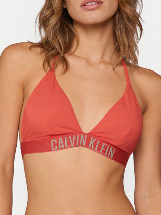 LV00Q61222 XKP CALVIN KLEIN ΓΥΝ. ΜΑΓΙΩ ΣΤΗΘΟΔΕΣΜΟΣ ΤΡΙΓΩΝΟ χρώμα: ΚΟΡΑΛΛΙ