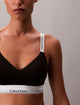 LV00QF8504 UB1 CALVIN KLEIN ΓΥΝ. ΣΤΗΘΟΔΕΣΜΟΣ LGHTLY LINED BRALETTE χρώμα: ΜΑΥΡΟ