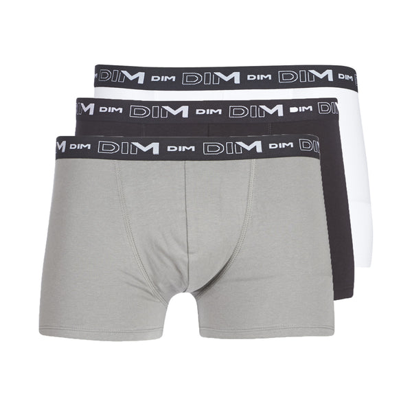 D6596 DIM ΑΝΔΡΙΚ. ΕΣΩΡΟΥΧΟ BOXER COTTON STRETCH SET 3 TEM ΛΕΥΚΟ ΓΚΡΙ ΜΑΥΡΟ