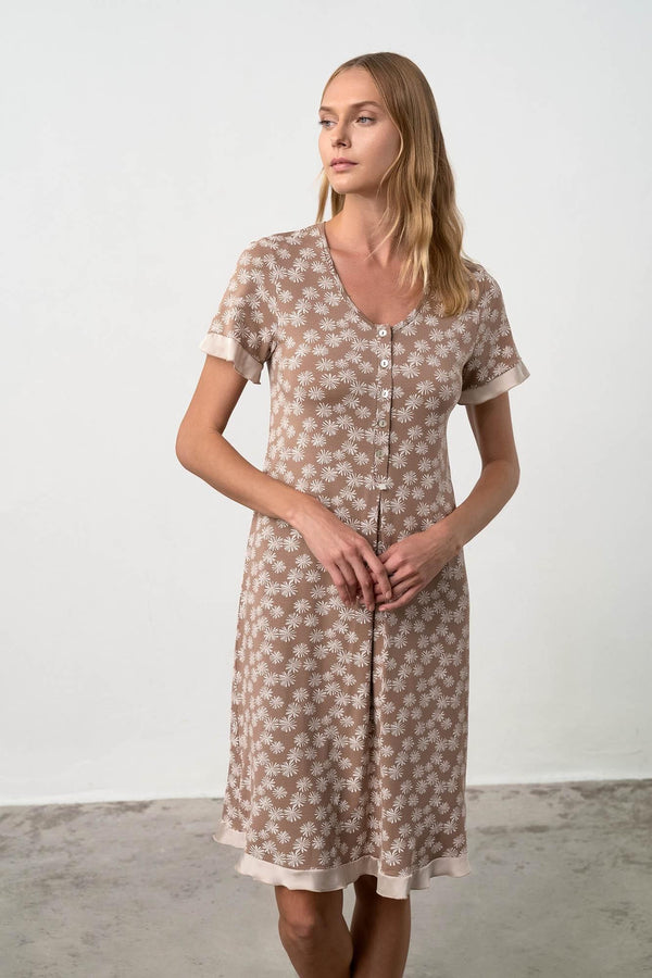 18122 665 MOKA beaver NIGHTGOWN  VAMP ΓΥΝ. ΝΥΧΤΙΚΟ χρώμα: μόκα ΜΟΚΑ