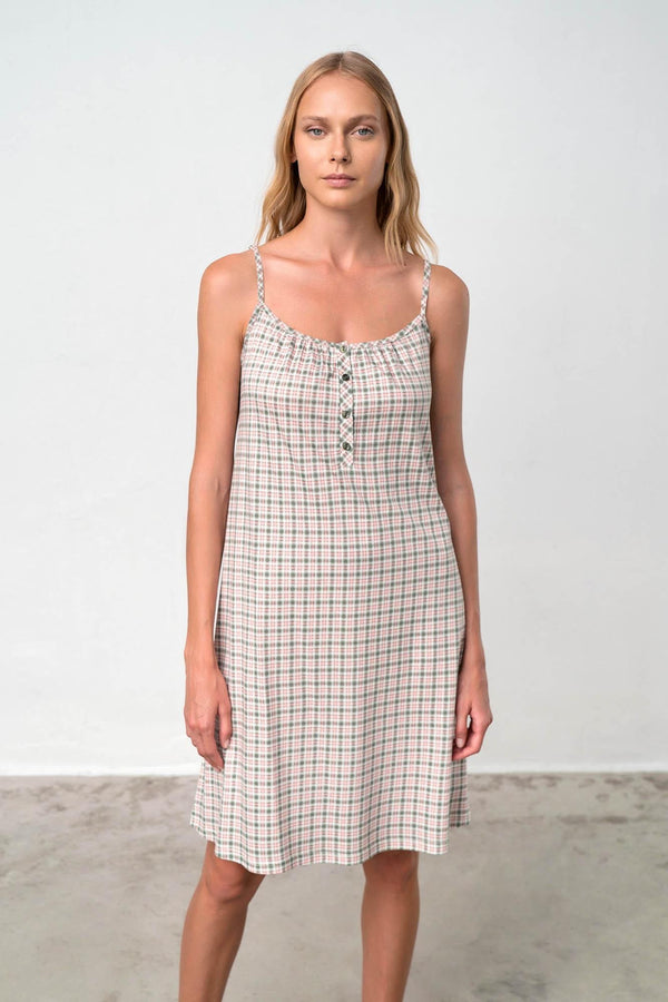 18214 579 GREEN chaki NIGHTGOWN  VAMP ΓΥΝ. ΝΥΧΤΙΚΟ χρώμα: γκρι ΓΚΡΙ