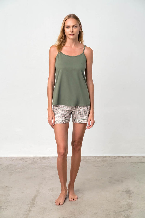 18215 579 GREEN khaki VAMP ΓΥΝ. ΠΥΤΖΑΜΑ χρώμα: πράσινο χακί ΧΑΚΙ
