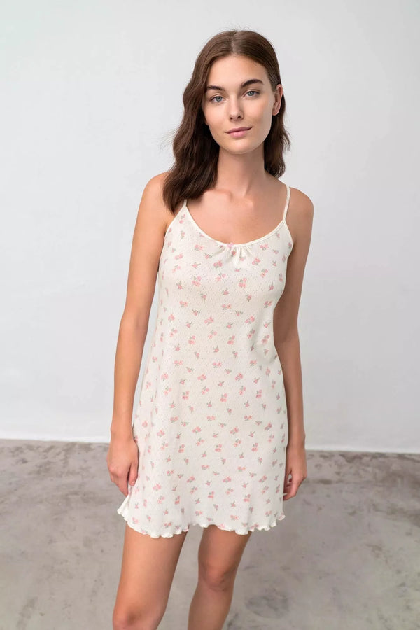18831 640 NIGHTY GREEN tea VAMP ΓΥΝ. ΝΥΧΤΙΚΟ ΑΕΡΙΝΟ χρώμα: ΛΕΥΚΟ