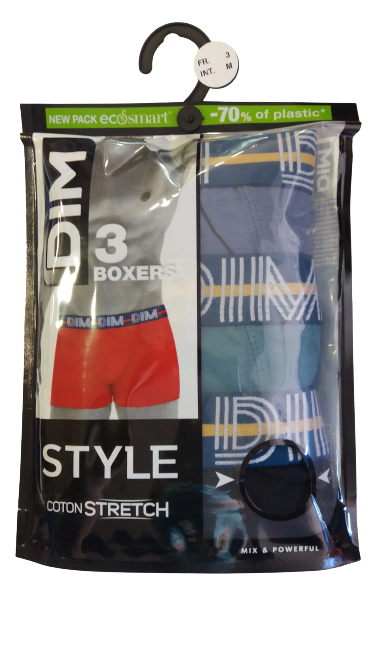 D01QU DIM ΑΝΔΡΙΚ. ΕΣΩΡΟΥΧΟ BOXER STYLE COTTON STRETCH ΣΕΤ 3 TEM  ΜΩΒ ΒΕΡΑΜΑΝ ΓΚΡΙ