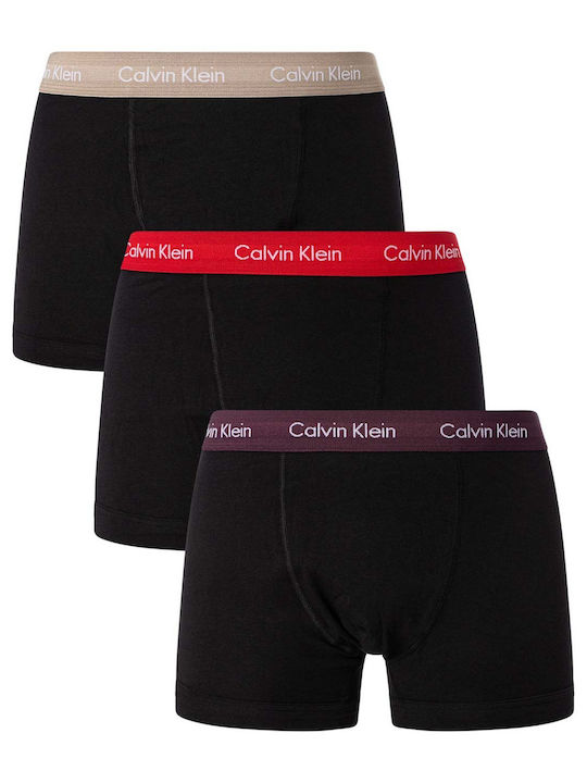 0000U2662G CPZ TRUNK 3PK CALVIN KLEIN ΑΝΔΡΙΚ. ΕΣΩΡΟΥΧΟ ΜΠOΞΕΡ 3 PACK Σετ 3 TEM ΜΑΥΡA, ΜΕ ΛΑΣΤΙΧΑ ΧΡΩΜΑΤΟΣ ΜΩΒ, ΚΟΚΚΙΝΟ, ΜΠΕΖ ΜΑΥΡΟ