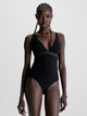 KW0KW02137 ΒΕΗ PLUNGE ONE PIECE CALVIN KLEIN ΓΥΝ. ΜΑΓΙΩ ΟΛΟΣΩΜΟ ΜΑΥΡΟ