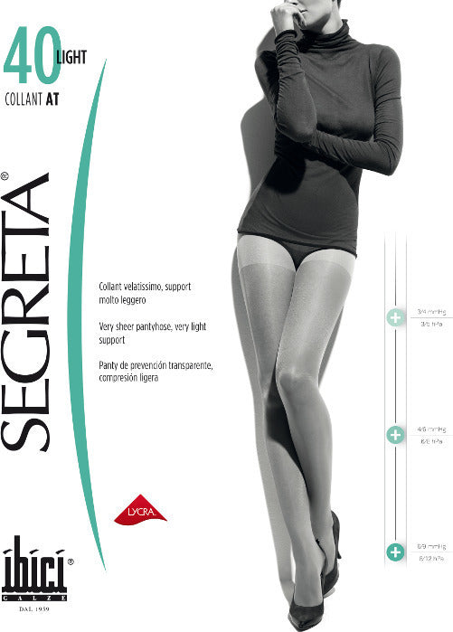SEGRETA LIGHT 40 den IBICI ΓΥΝ. ΚΑΛΣΟΝ  ΠΡΟΦΛΕΒΙΤΙΚΟ FUME-OFF BLACK